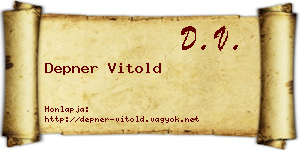 Depner Vitold névjegykártya